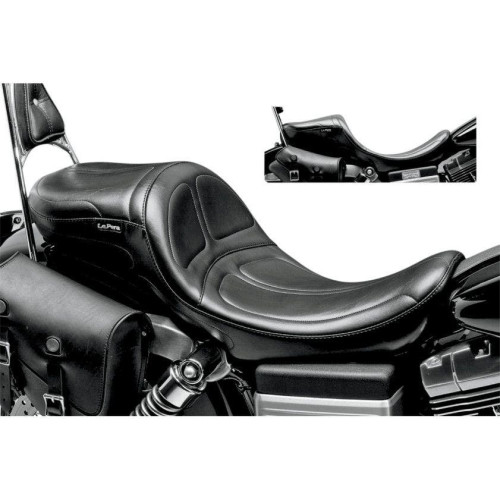 PartzBiz HD: 4410736-Le Pera Smooth 2 Up Stitch Black Maverick Daddy Long Legs Seat Harley Dyna 06-16 | LK-970DL PartzBiz HD: 4410736-Le Pera Smooth 2 Up Stitch Black Maverick Daddy Long Legs Seat Harley Dyna 06-16 | LK-970DL