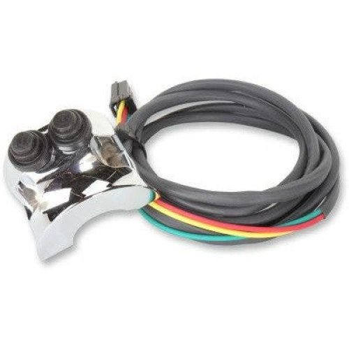 PartzBiz HD: 4410702-Legend Chrome 1” สวิตช์ควบคุม Air Ride แบบติดแฮนด์ Harley Deutsch Pin | 0616-0207
