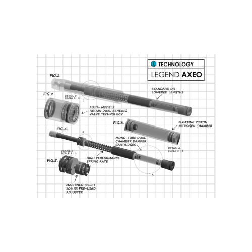 PartzBiz HD: 4410644-Legend Suspension AXEO43 43MM Front Fork Suspension System 2019 Harley-Davidson FXDR shocks springs performance replacement upgrade