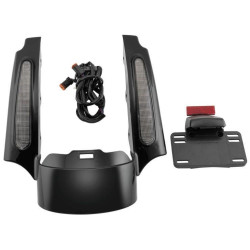 PartzBiz HD TRLE0064 - Letric Lighting Co Rear Fender Fascia Kit Turn Signals Smoke FLHX FLTR 09-13 2009-2013 Harley-Davidson Road Glide Electra Glide FLHX FLTR  best for LE0064 LLC-RFF-01