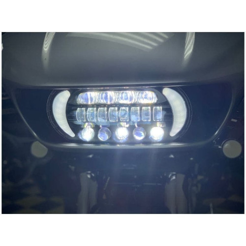 PartzBiz HD: 4410470-Letric LLC-5LRA Sharktooth Headlight Intergrated Turn Signals Harley FLTR 15-20 davidson road glide custom bagger performance quality buy best for 