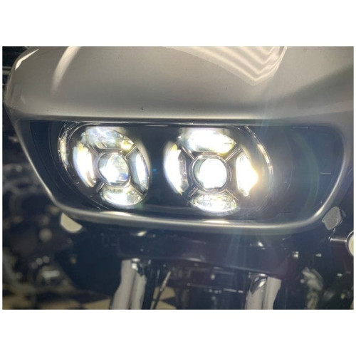 PartzBiz HD: 4410471-Letric LLC-5LRS Double Barrel Headlight Integrated Turn Signals Harley FLTR 15-20 davidson road glide custom bagger performance quality buy best for 