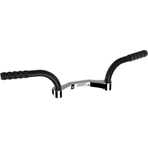 PartzBiz HD: 4410422-Lindby Adjustable Footrest Mustache Bar Black/Chrome 282000 Harley Touring 94-Up