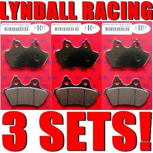 PartzBiz HD: 4410370-Lyndall Racing 3 Sets 7195-Z+ Front & Rear Dual Brake Pads Z-Plus Harley 00-07