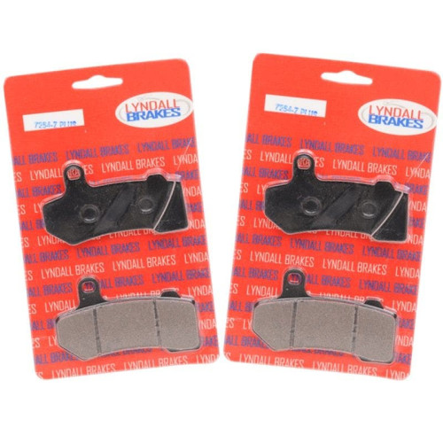 PartzBiz HD: 4410374-Lyndall Racing ผ้าเบรคหน้าและหลัง Z-Plus สำหรับ Harley V-Rod/Dresser 41854-08; 17200063; 1720-0063; 7254-Z พลัส
