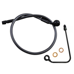 PartzBiz HD DS17416160 & DS17420458 - Magnum Alternate Length Upper Brake Line 35D 24" Black Harley Softail 11-17