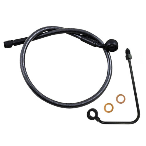 PartzBiz HD: 4410267-Magnum Alternate Length Upper Brake Line 35D 24" Black Harley Softail 18-Up PartzBiz HD: 4410267-Magnum Alternate Length Upper Brake Line 35D 24" Black Harley Softail 18-Up