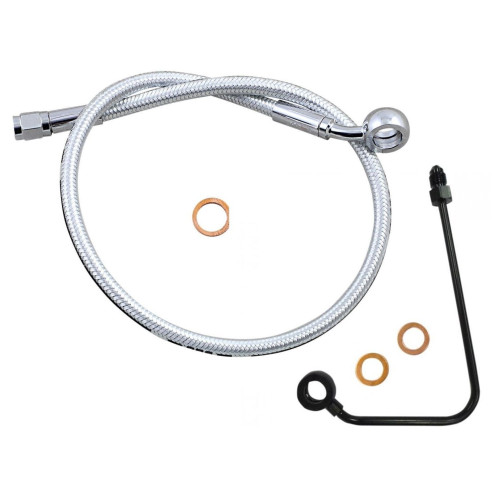 PartzBiz HD: 4410232-Magnum Alternate Length Upper Brake Line 35D 28" Chromite Harley Softail 11-17 PartzBiz HD: 4410232-Magnum Alternate Length Upper Brake Line 35D 28" Chromite Harley Softail 11-17