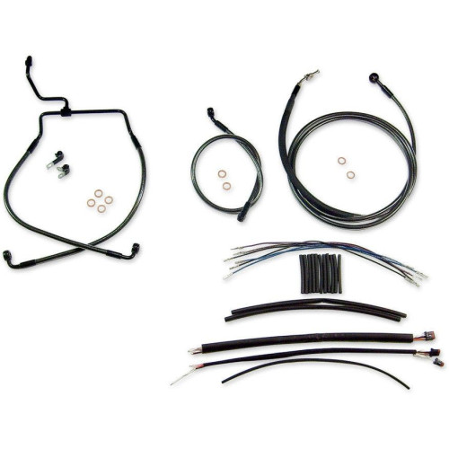 PartzBiz HD: 4410230-Magnum Black Pearl Complete 12"-14" Handlebar Installation Kit 14-15 FLHR No ABS | 487471