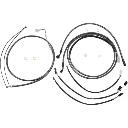 PartzBiz HD: 4410030-Magnum KARBONFIBR 12-14 Handlebar Control Cable Install Kit Harley Sharknose 17-Up
