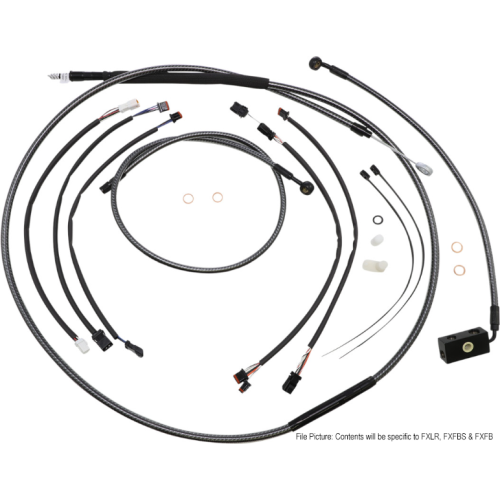 PartzBiz HD: 4410032-Magnum KARBONFIBR 12-14 Handlebar Control Cable Install Kit Harley Softail 18-Up