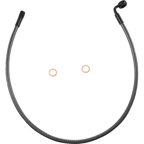 PartzBiz HD: 4410008-Magnum KARBONFIBR 28" Front Upper Brake Line Kit 90 Deg ABS Harley & Custom
