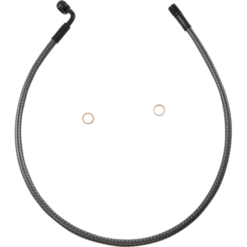 PartzBiz HD: 4410009-Magnum KARBONFIBR 28" Front Upper Brake Line Kit 90 Deg ABS Harley & Custom