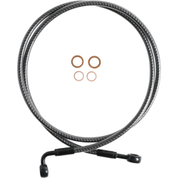 PartzBiz HD DS17416289 - Magnum KARBONFIBR 48" EZ-Align Brake Line 180 90 Degree Harley Softail Dyna 86-07