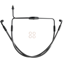 PartzBiz HD DS17416276 - Magnum KARBONFIBR Lower Brake Line AN-3 ABS Dual Disc Harley Fat Bob 08-17