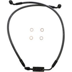PartzBiz HD DS17416296 - Magnum KARBONFIBR Lower Brake Line AN-3 ABS Single Disc Harley Sportster 14-Up