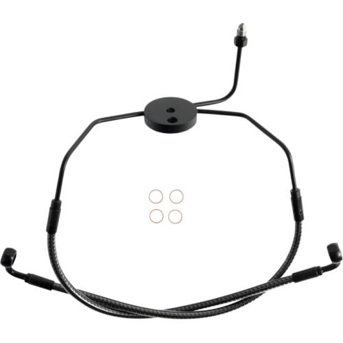 PartzBiz HD: 4409896-Magnum KARBONFIBR Lower Brake Line AN-3 Non ABS Dual Disc Harley Touring 08-13