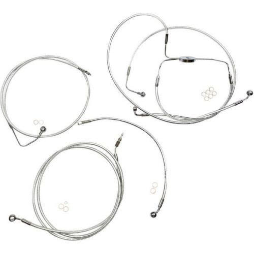 PartzBiz HD: 4409835-Magnum Sterling Chromite II Handlebar Cable Install Kit 10 inch Rise Harley 08-12