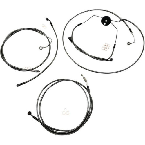 PartzBiz HD: 4409837-Magnum Black Pearl Handlebar Cable Install Kit 10 inch Rise Apes Harley 08-12