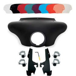 PartzBiz HD DS23300075|DS23200078|& Windshield - Memphis Shades Batwing Fairing Black Trigger Lock Mount Shield FXST/D/B FXDWG | MEM7081 & MEB8968