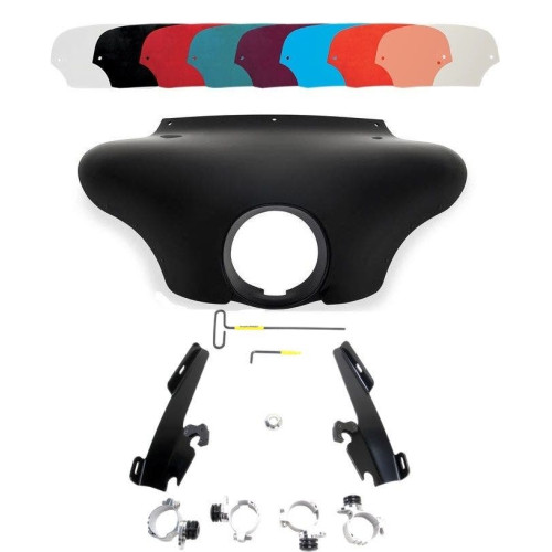 PartzBiz HD: 4409727-Memphis Shades Batwing Fairing สีดำ Trigger Lock Mount Shield XL 883N/L 1200L | MEM7081 และ MEB1999