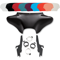 PartzBiz HD DS23300017|DS23200113|& Windshield - Memphis Shades Batwing Fairing ขัดเงา Trigger Lock Mount Shield Dyna FLD | MEM7011 และ MEK1983