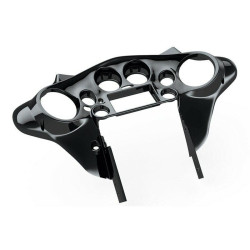 PartzBiz HD METRA-95-HDIF - Metra 95-HDIF Double DIN Radio Batwing Fairing Install Kit Harley Touring 98-13 Android Auto head unit radio motorcycle electra road glide tour tri glide king touring system dash painted black