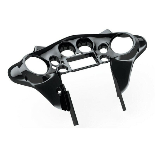 PartzBiz HD: 4409500-Metra 95-HDIF-NP Raw Double DIN Radio Batwing Fairing Install Kit Harley 98-13 Android Auto head unit radio motorcycle electra road glide tour tri glide king touring system dash painted black