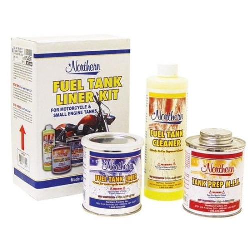 PartzBiz HD: 4409334-Mid USA 05436 Norther Fuel Tank Liner Sealer Kit - 3 Steps - Up To 6 Gallon Tank diy harley metric custom chopper bike Gas Prep