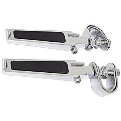 PartzBiz HD MU24008 - Mid USA 24008 Chrome Custom Footrest Pairs Highway Bars or Frame 1" - 1 1/4"