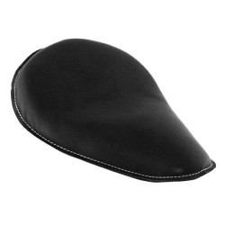 PartzBiz HD MU27103 - Mid USA 27103 Black Hard Body Spring Mount Leather Solo Motorcycle Seat Custom Harley Davidson Chopper Bobber Classic Vintage Sportster Dyna Honda Indian Upgrade Replacement Saddle