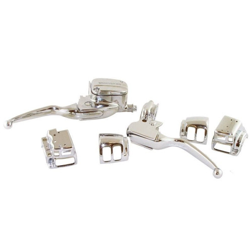 PartzBiz HD: 4409169-Mid USA 44746 Chrome ตัวควบคุมแฮนด์และตัวเรือนสวิตช์ 96-06 Harley-Davidson Touring คลัทช์เบรคแม่ปั๊มปุ่มสวิทช์ครอบคลุม PartzBiz HD: 4409169-Mid USA 44746 Chrome ตัวควบคุมแฮนด์และตัวเรือนสวิตช์ 96-06 Harley-Davidson Touring คลัทช์เบรคแม่ปั๊มปุ่มสวิทช์ครอบคลุม