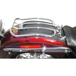 PartzBiz HD MWL-175-09-CH - Motherwell Chrome 7" Solo Luggage Rack Harley Softail Fat Boy 07-Up Deluxe 05-Up | MWL-175-09