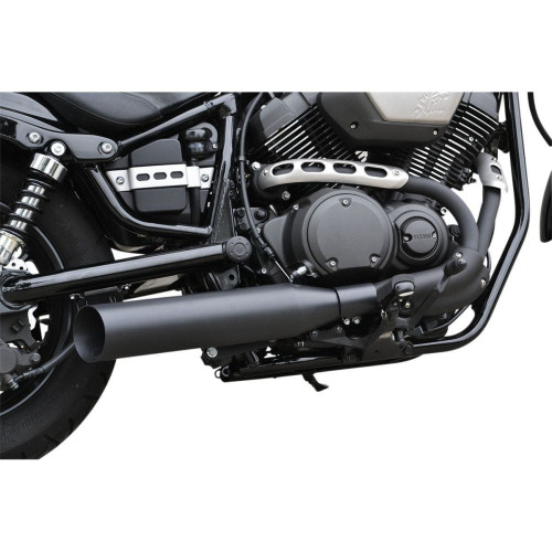 PartzBiz HD: 4408711-Baron Customs 4" Diameter Slash-Cut Black Slip On 14-16 Yamaha Bolt BA-1050-01B muffler exhaust pipes header 18112634 1811-2634