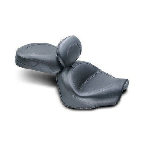 PartzBiz HD: 4408661-Mustang 79571 Two Piece Wide Touring Seat w/ Driver Backrest 09-13 Yamaha V-Star 0810-0705 08100705 489357