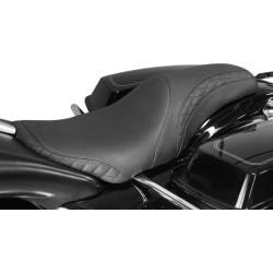 PartzBiz HD MD75269 - Mustang Seats Black Standard Dave Perewitz Signature Seat Harley FLHT/R/X 08-23 FLHT FLHR FLTR FLHX  davidson electra road street glide king custom chopper touring comfort best for 0801-1171 08011171 486979 75269