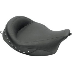 PartzBiz HD MD76068 - Mustang Seats Super Wide Chrome Studded Solo Seats for Harley Touring FLH 08-17 | 76068