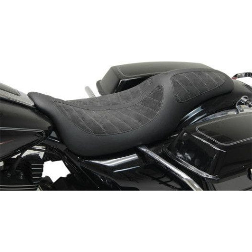 PartzBiz HD: 4408601-Mustang Fred Kodlin Signature Series Black 1 Piece 2 up for Harley FLH/T | 76292 PartzBiz HD: 4408601-Mustang Fred Kodlin Signature Series Black 1 Piece 2 up for Harley FLH/T | 76292