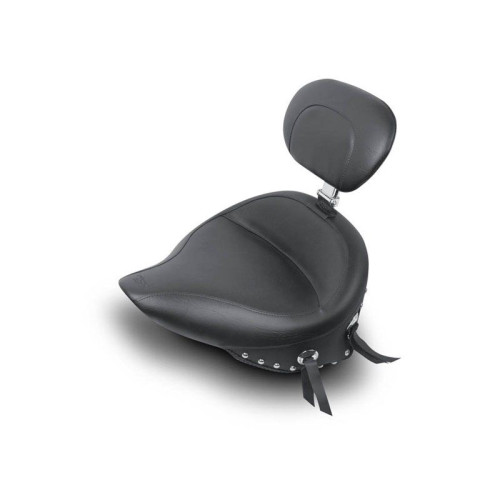 PartzBiz HD: 4408557-Mustang Seat 79485 Wide Chrome Studded Solo Seat w/ Backrest 08-23 Harley FL 489168 0802-0491 08020491 PartzBiz HD: 4408557-Mustang Seat 79485 Wide Chrome Studded Solo Seat w/ Backrest 08-23 Harley FL 489168 0802-0491 08020491