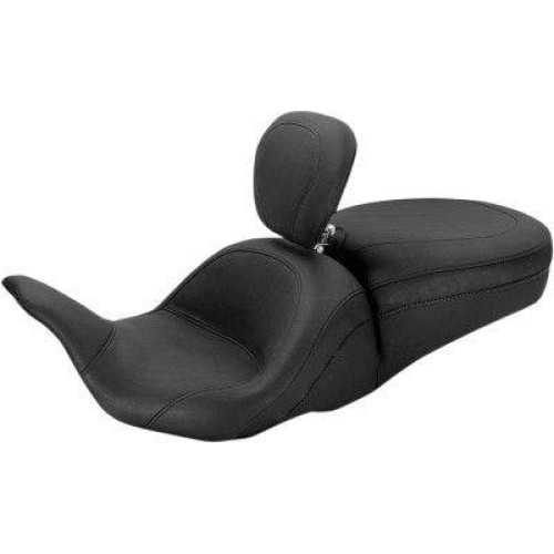 PartzBiz HD: 4408530-Mustang Lowdown Plain Seat With Driver Backrest for Harley Touring FLH/T 08-17 | 79703 PartzBiz HD: 4408530-Mustang Lowdown Plain Seat With Driver Backrest for Harley Touring FLH/T 08-17 | 79703