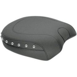 PartzBiz HD MD79741 - Mustang Seat Wide Chrome Studded เบาะหลังสำหรับ Harley Softail FXS & FLS | 79741