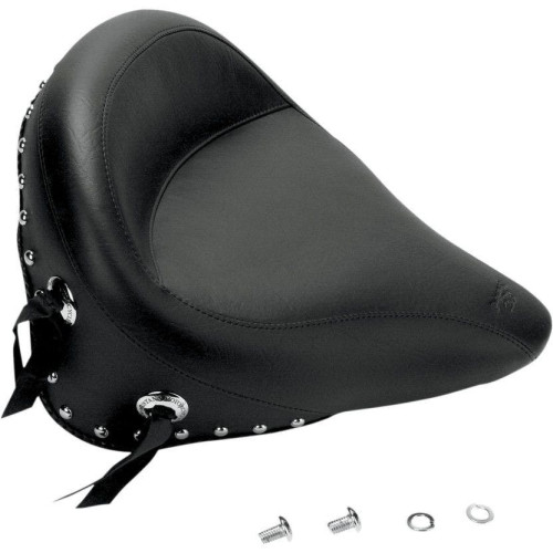 PartzBiz HD: 4408474-Mustang Seat Wide Chrome Studded Solo Seat Harley Softail 00-05 FXST 00-07 FLST | 75094 PartzBiz HD: 4408474-Mustang Seat Wide Chrome Studded Solo Seat Harley Softail 00-05 FXST 00-07 FLST | 75094