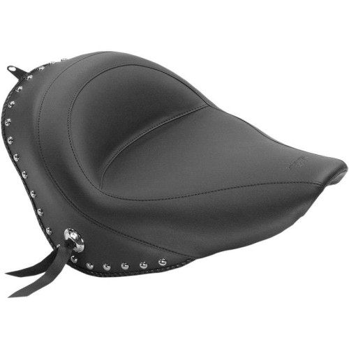 PartzBiz HD: 4408446-Mustang Seats Chrome Studded Solo Seat Only Harley 06-10 FXST 07-17 FLSTF | 76240 PartzBiz HD: 4408446-Mustang Seats Chrome Studded Solo Seat Only Harley 06-10 FXST 07-17 FLSTF | 76240