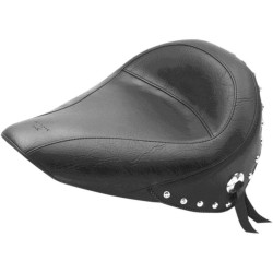 PartzBiz HD MD75490 - Mustang Seats Chrome Studded Solo Seat Only Harley Softail FXST FLST 84-99 | 75490