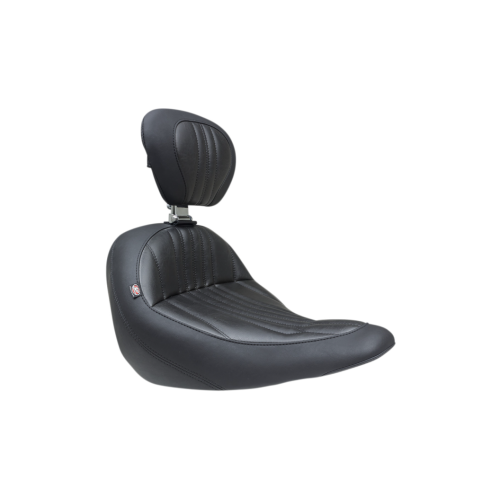 PartzBiz HD: 4408425-Mustang Solo Front Black Harley Seat W/ Backrest Dagger Stitch 18-23 FLSB/FXLR/FXLRS | 79041 PartzBiz HD: 4408425-Mustang Solo Front Black Harley Seat W/ Backrest Dagger Stitch 18-23 FLSB/FXLR/FXLRS | 79041