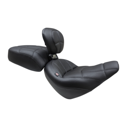 PartzBiz HD: 4408431-Mustang Solo Rear Black Harley Seat W/ Backrest Cube Stitch 18-23 FXBB/FXBBS | 79495 PartzBiz HD: 4408431-Mustang Solo Rear Black Harley Seat W/ Backrest Cube Stitch 18-23 FXBB/FXBBS | 79495