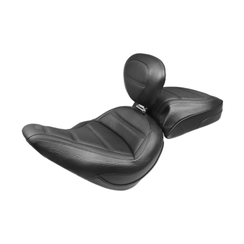 PartzBiz HD: 4408433-Mustang Solo Rear Black Harley Seat W/ Backrest Quad Stitch 18-23 FLSL | 79026 PartzBiz HD: 4408433-Mustang Solo Rear Black Harley Seat W/ Backrest Quad Stitch 18-23 FLSL | 79026