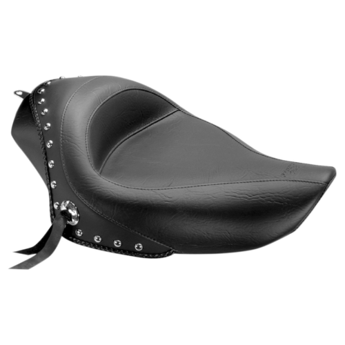 PartzBiz HD: 4408440-Mustang Solo Studded Black Seat 4 Harley 04-20 XL W/ ถัง 4.5 แกลลอน | 76156