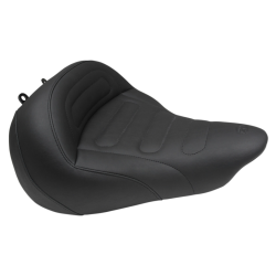 PartzBiz HD MD76578 - Mustang Solo Tour Breakout Black Trapezoid Stitch Harley Seat สำหรับ 13-17 FXSB | 76578