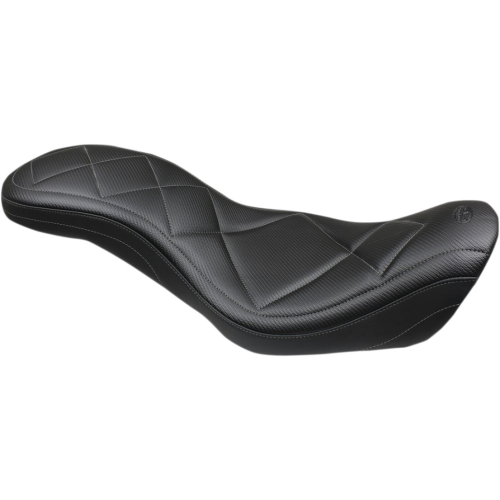 PartzBiz HD: 4408418-Mustang Super Tripper Carbon Style Seat 4 Harley 06-17 Dyna (Except 14-17 FXDF) | 75229